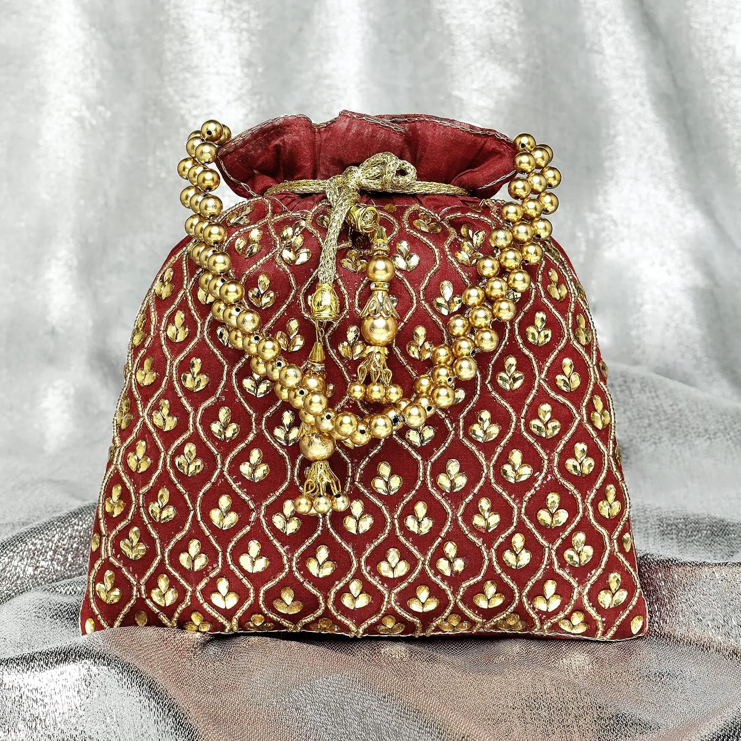 Aheli Potli Purses Gift for Women Handmade Evening Handbag Stylish Bridal Fashion Wristlet