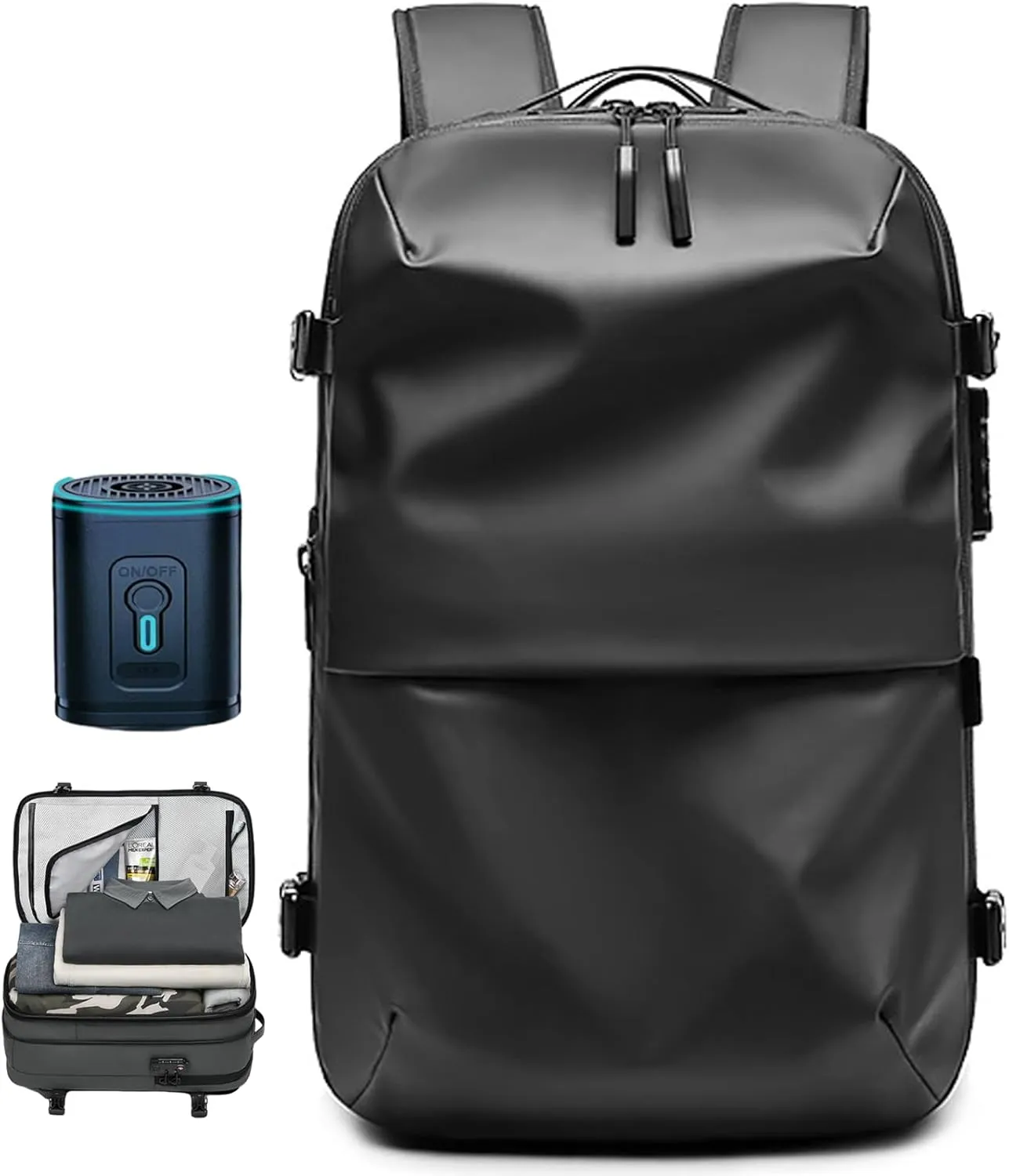 Air Pax Discoverer Travel Bag,Backpack With Vacuum Compression,Air Vacuum Backpack For Travel,Waterproof And Anti-Theft (Black-A, Extra Large)