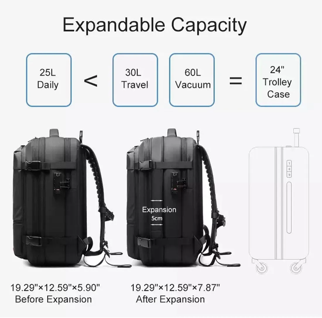 Air Pax Discoverer Travel Bag,Backpack With Vacuum Compression,Air Vacuum Backpack For Travel,Waterproof And Anti-Theft (Blue-A, Extra Large)