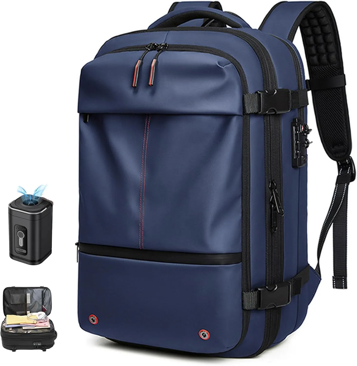 Air Pax Discoverer Travel Bag,Backpack With Vacuum Compression,Air Vacuum Backpack For Travel,Waterproof And Anti-Theft (Blue-A, Extra Large)