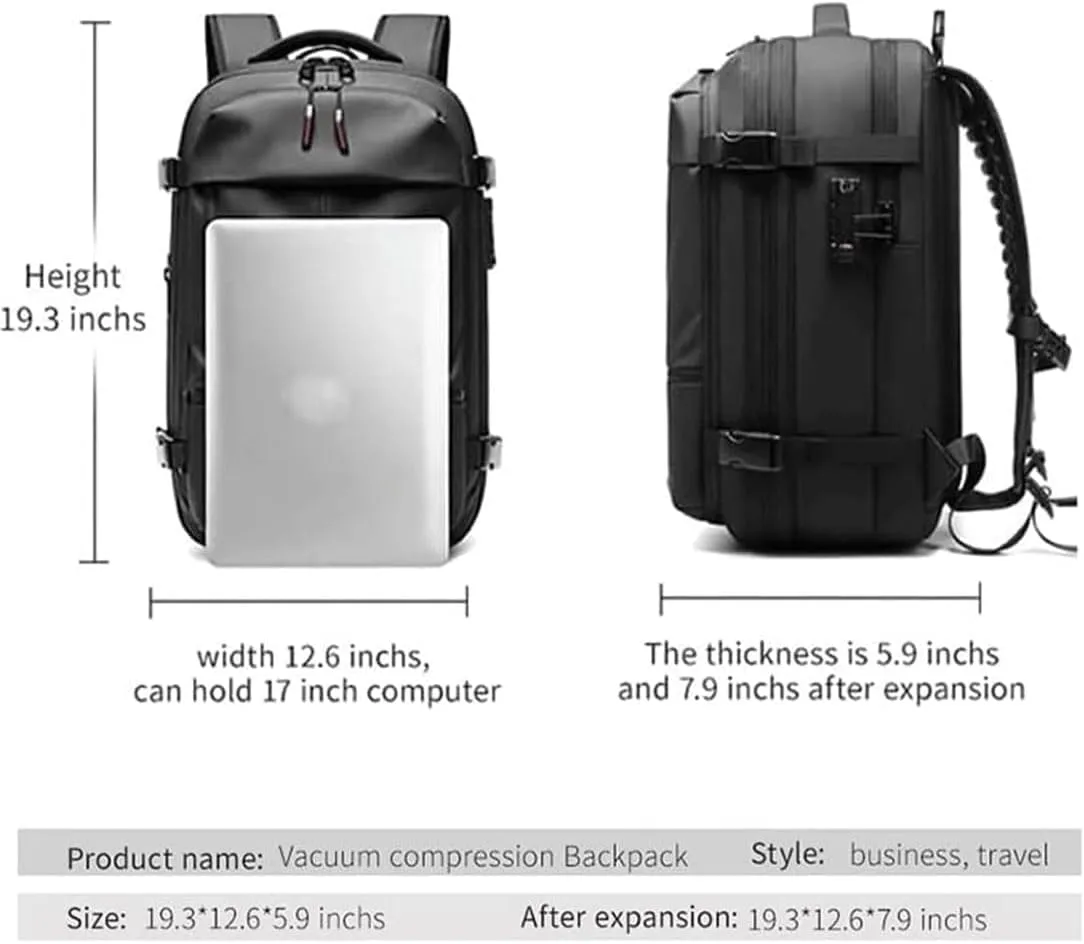 Air Pax Discoverer Travel Bag,Backpack With Vacuum Compression,Air Vacuum Backpack For Travel,Waterproof And Anti-Theft (Blue-A, Extra Large)