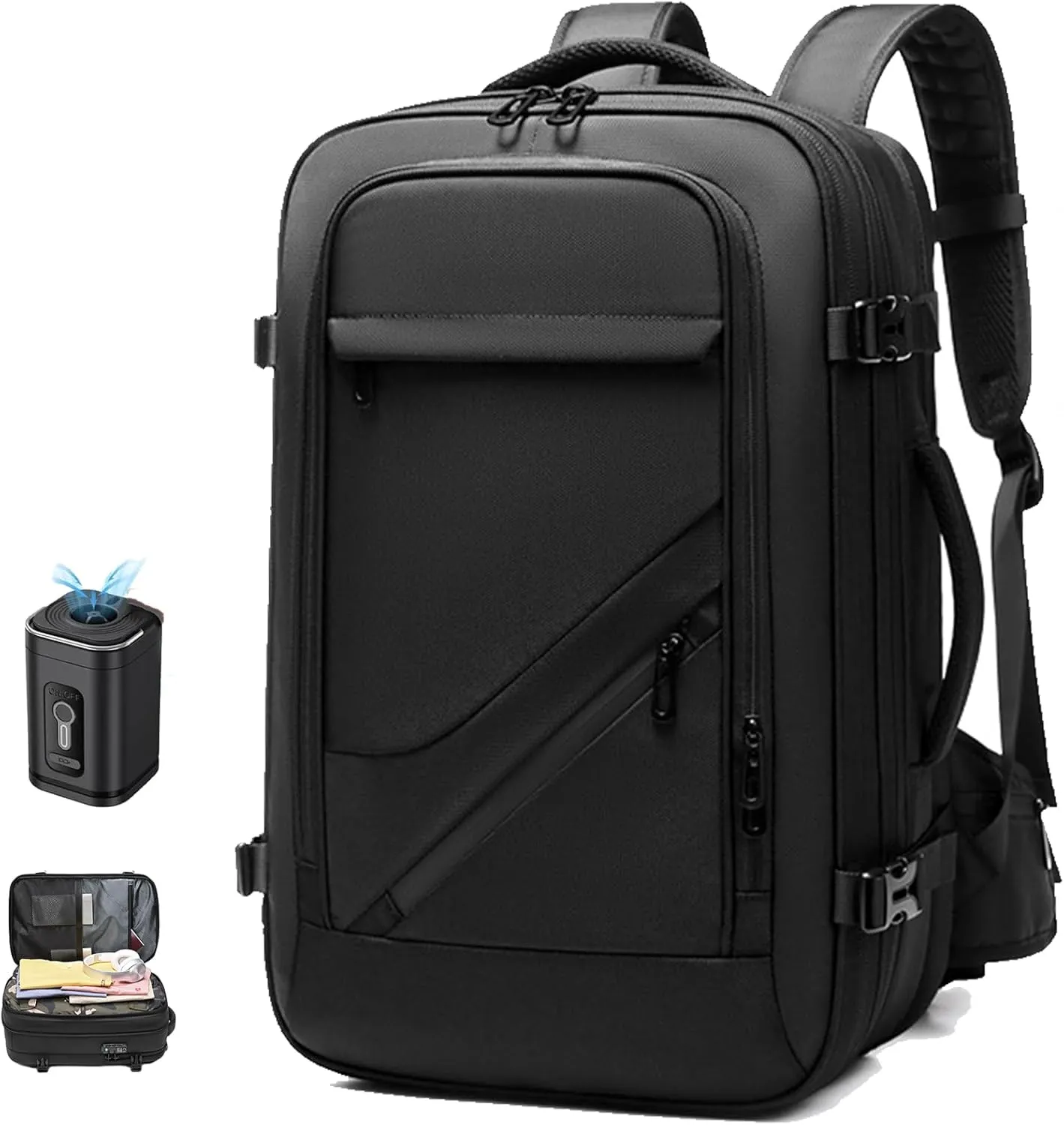 Airback Backpack Vacuum Travel With Vacuum Compression,Airpax Discoverer Travel Bag,Waterproof And Anti-Theft (Black-B)