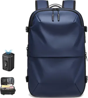 Airback Backpack Vacuum Travel With Vacuum Compression,Airpax Discoverer Travel Bag,Waterproof And Anti-Theft (Blue-A)