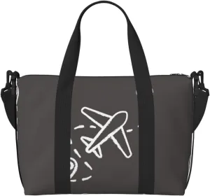 Airplane Route Travel Bag for Women Men Weekender Bags Carry on Overnight Bag Tote Bag Yoga Gym Bag for Gym, Work, Weekend, Travel, Personal Items