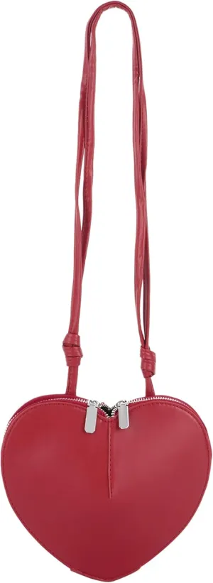 Aisi Women Cute Heart Shaped Shoulder Bag PU Leather Crossbody Purse Small Coin Purse Satchels Handbag