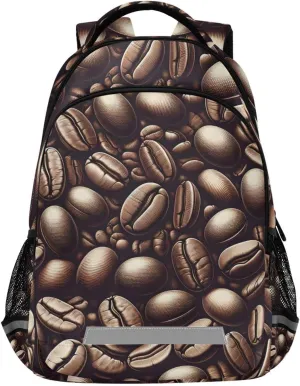 ALAZA Coffee Beans Brown Backpack Girls Kids Backpacks Boys School Bookbag 3rd 4th 5th Grade Casual Daypack Laptop Shoulder Bag with Chest Strap