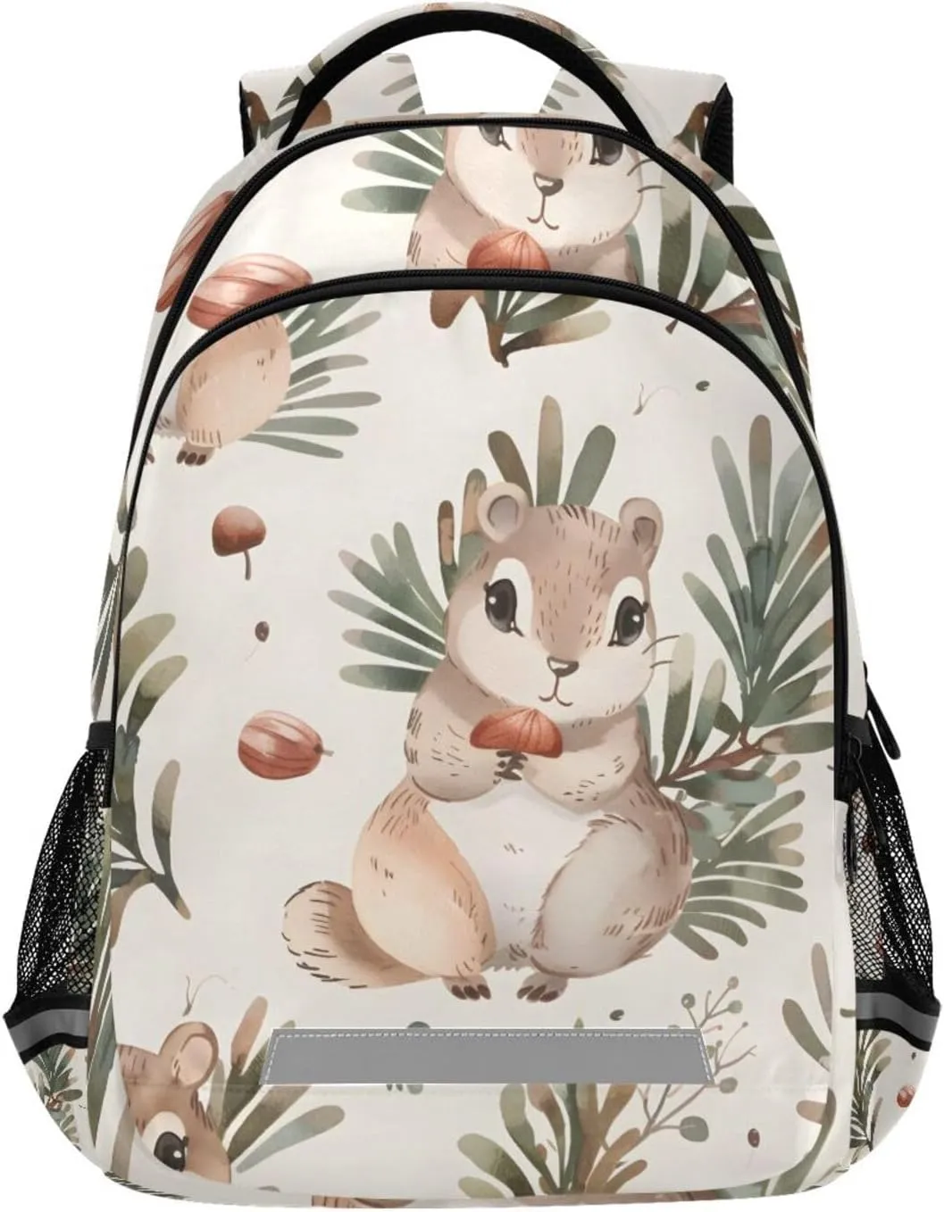 ALAZA Cute Squirrel Pine Nut Backpack Girls Kids Backpacks Boys School Bookbag 3rd 4th 5th Grade Casual Daypack Laptop Shoulder Bag with Chest Strap