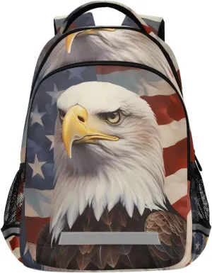 ALAZA Eagle America Retro Flag Backpack Girls Kids Backpacks Boys School Bookbag 3rd 4th 5th Grade Casual Daypack Laptop Shoulder Bag