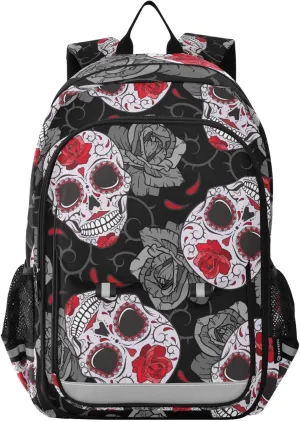 ALAZA Gothic Skulls Roses and Thorns Laptop Backpack Purse for Women Men School Bag 17 Inch Bookbag Student Boys Girls Travel Casual Daypack