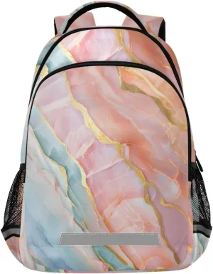 ALAZA Marble Gold Vortex Fluid Backpack Girls Kids Backpacks Boys School Bookbag 3rd 4th 5th Grade Casual Daypack Laptop Shoulder Bag with Chest Strap