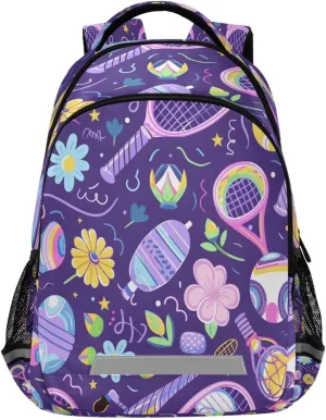 ALAZA Tennis Purple Background Backpacks Travel Laptop Daypack School Book Bag for Men Women Teens Kids