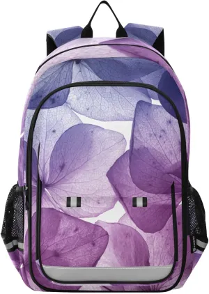 ALAZA Tropical Purple Flower Petals Laptop Backpack Purse for Women Men School Bag 17 Inch Bookbag Student Boys Girls Travel Casual Daypack
