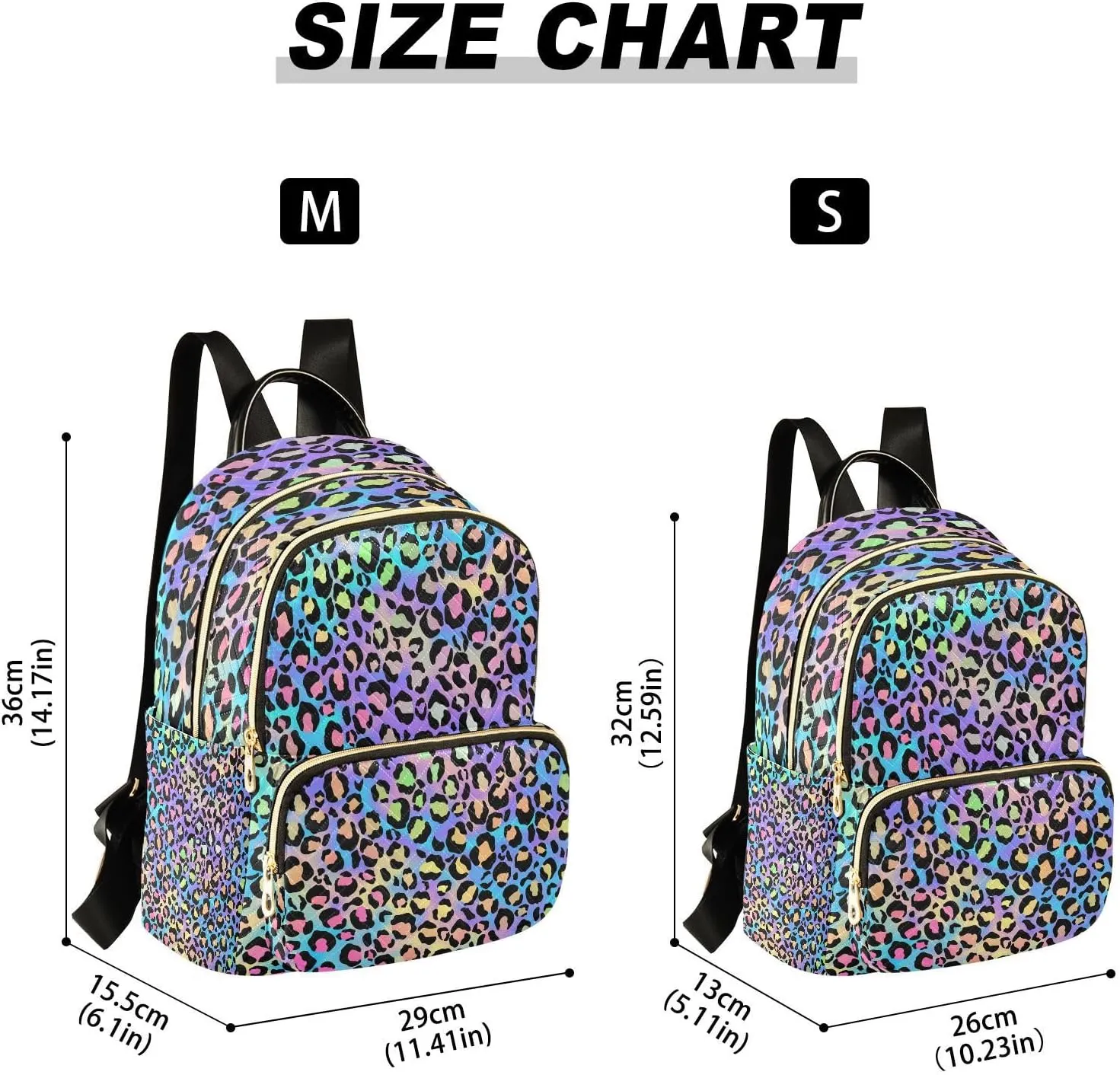 ALAZA Women Mini Backpack Purse Bag Lightweight Casual Daily Travel Backpack Leopard Print Puple Blue Cheetah Back Pack Fashion Multipurpose Shoulder Bag,M