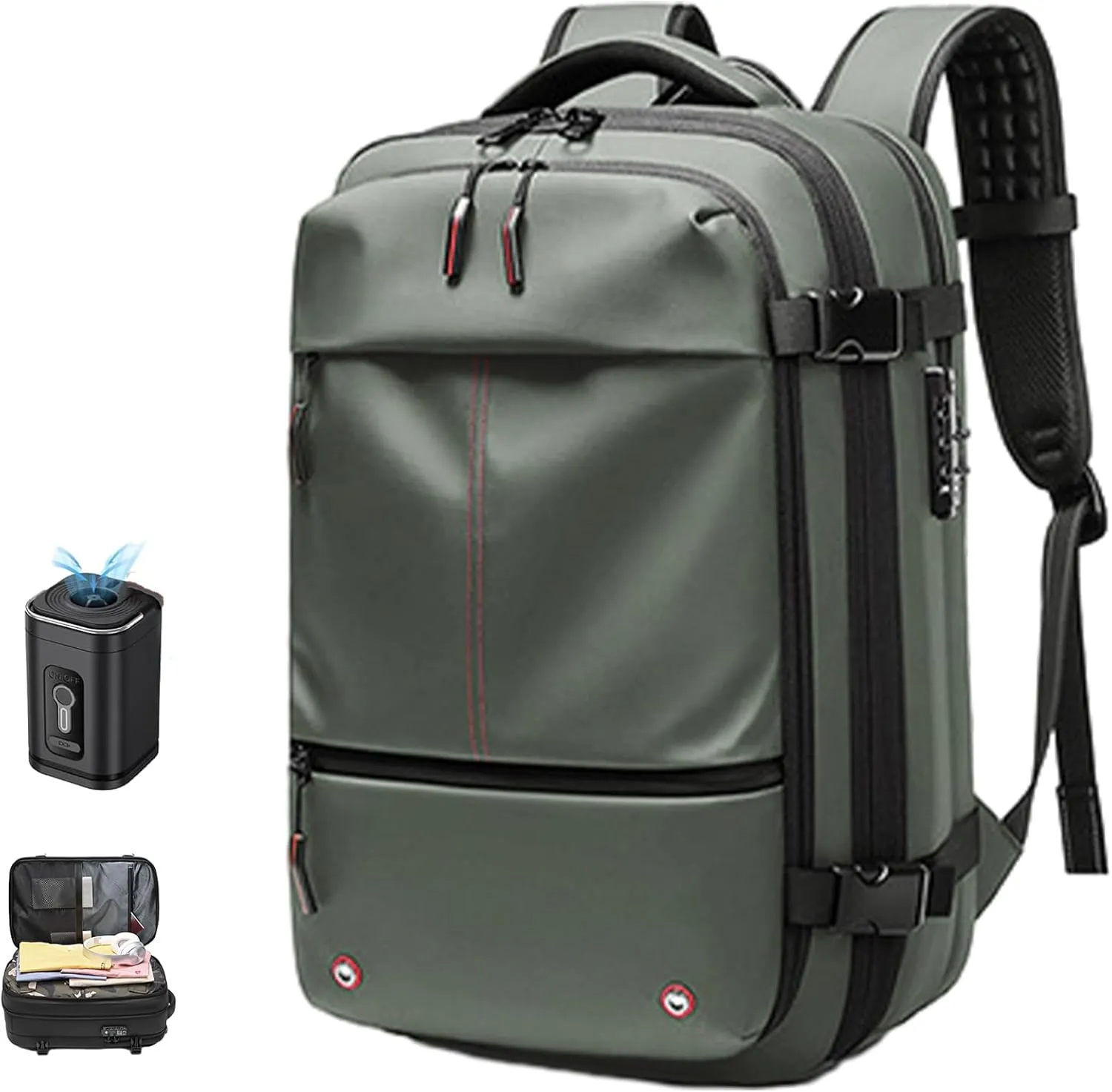 Alepeak Vacuum Backpack With Vacuum Compression,Airpax Discoverer Travel Bag,Airback Backpack Waterproof And Anti-Theft (Green, Extra Large)