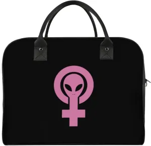 Alien Feminist Symbol Duffle Bag for Travel Crossbody Sports Tote Gym Bag Shoulder Weekender Overnight Bag