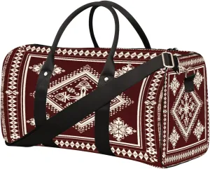 Alkez Square Art Travel Duffel Bag for Women Men Small Sport Gym Bag Waterproof Weekender Overnight Lightweight Carry on Foldable Gym Bag for Training Swim Yoga Traveling Handbag