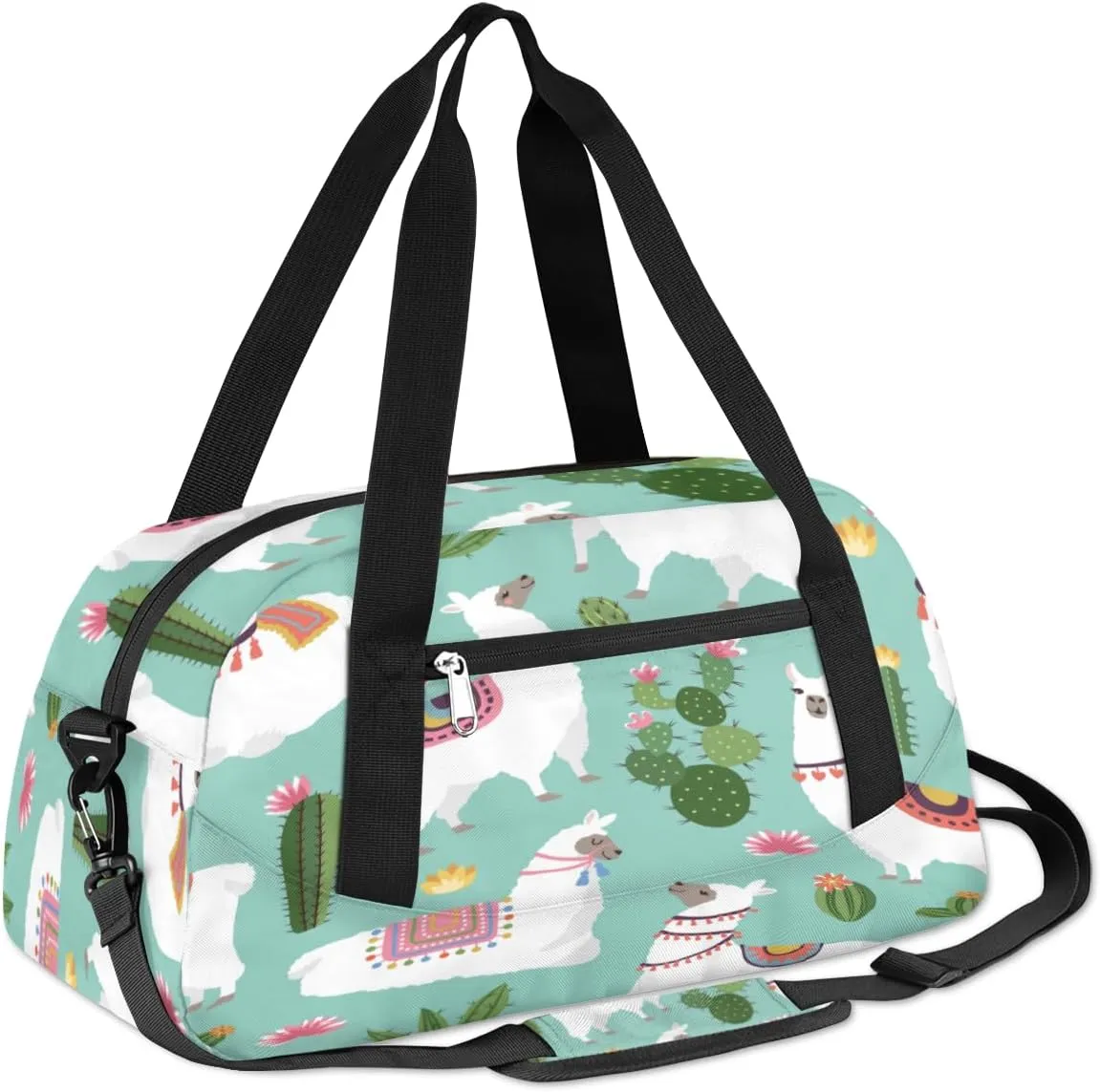 Alpaca Cactus Flower Gym Bag, Duffle Bag, Weekender Bag, Duffel Bag, Overnight Bag, Travel Duffel Bag, Dance Bag, Tote Bag, Beach Bag, Pool Bag, Gym Duffle Bag, Carry on Bag