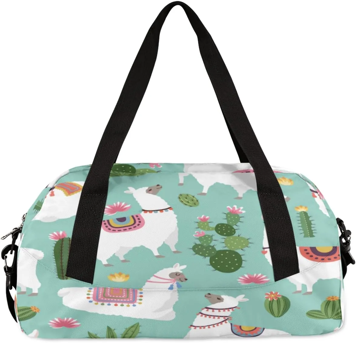 Alpaca Cactus Flower Gym Bag, Duffle Bag, Weekender Bag, Duffel Bag, Overnight Bag, Travel Duffel Bag, Dance Bag, Tote Bag, Beach Bag, Pool Bag, Gym Duffle Bag, Carry on Bag