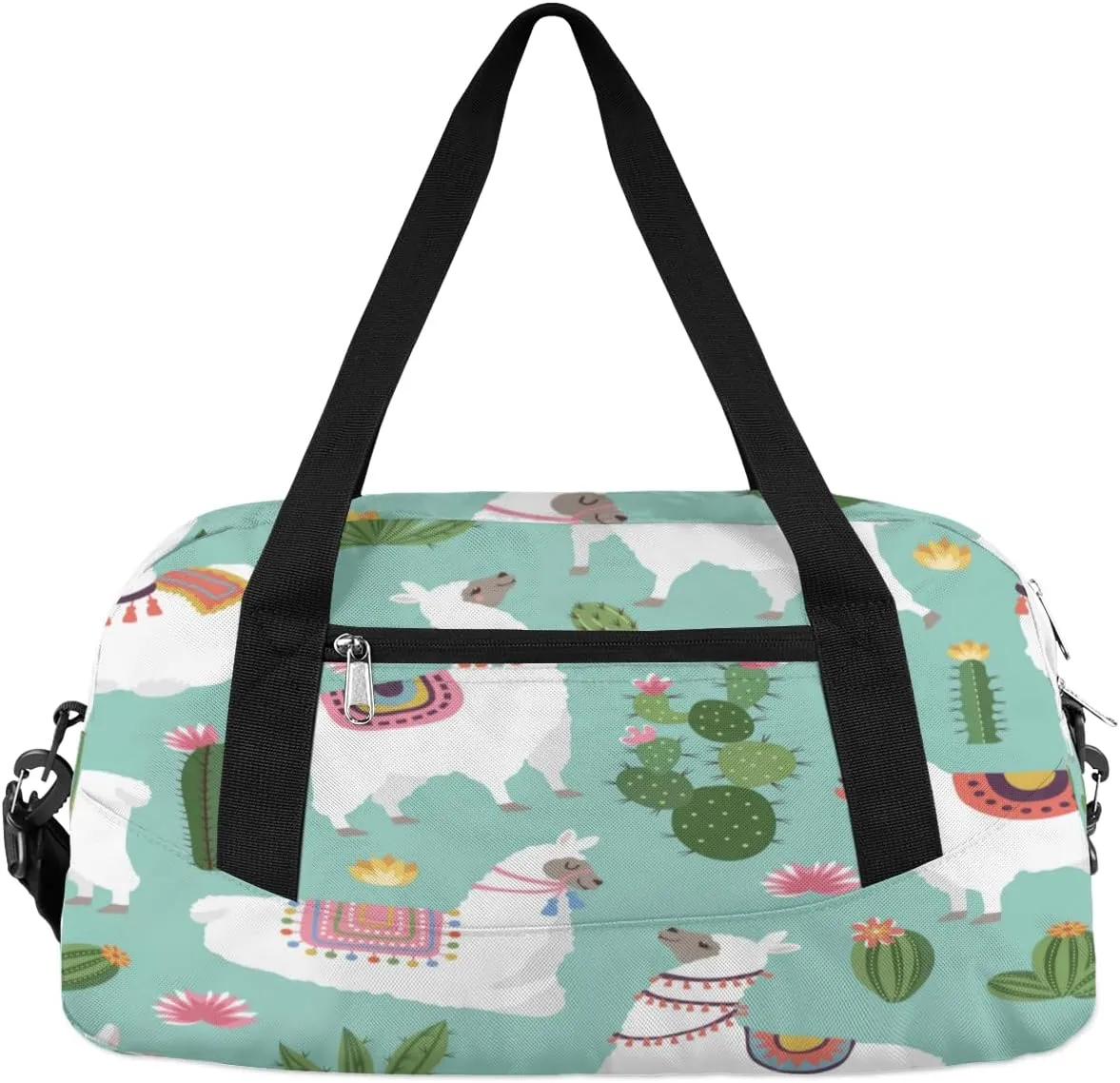 Alpaca Cactus Flower Gym Bag, Duffle Bag, Weekender Bag, Duffel Bag, Overnight Bag, Travel Duffel Bag, Dance Bag, Tote Bag, Beach Bag, Pool Bag, Gym Duffle Bag, Carry on Bag