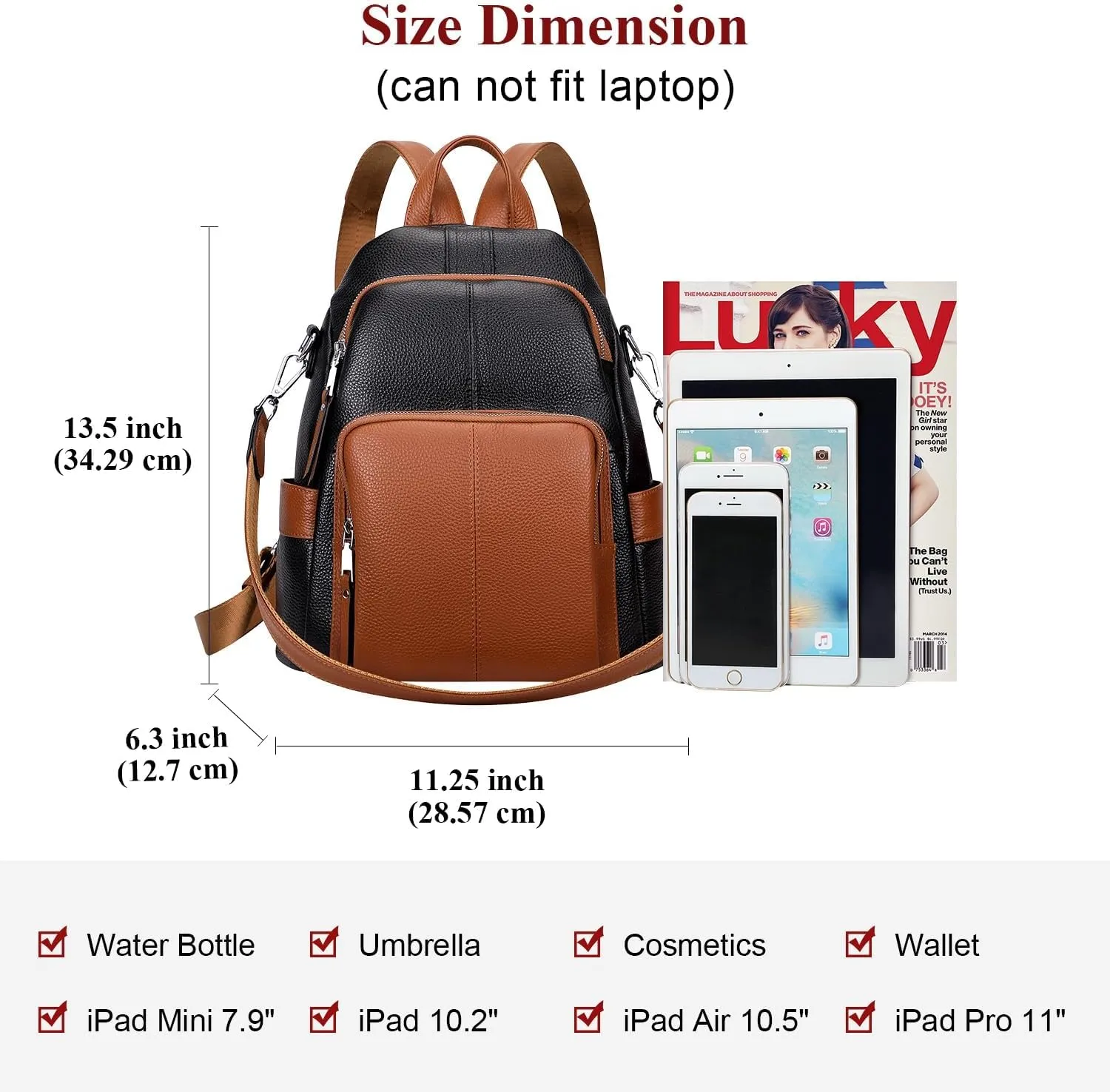 ALTOSY Soft Leather Backpack Purse For Women Backpacks Versatile Shoulder Bag