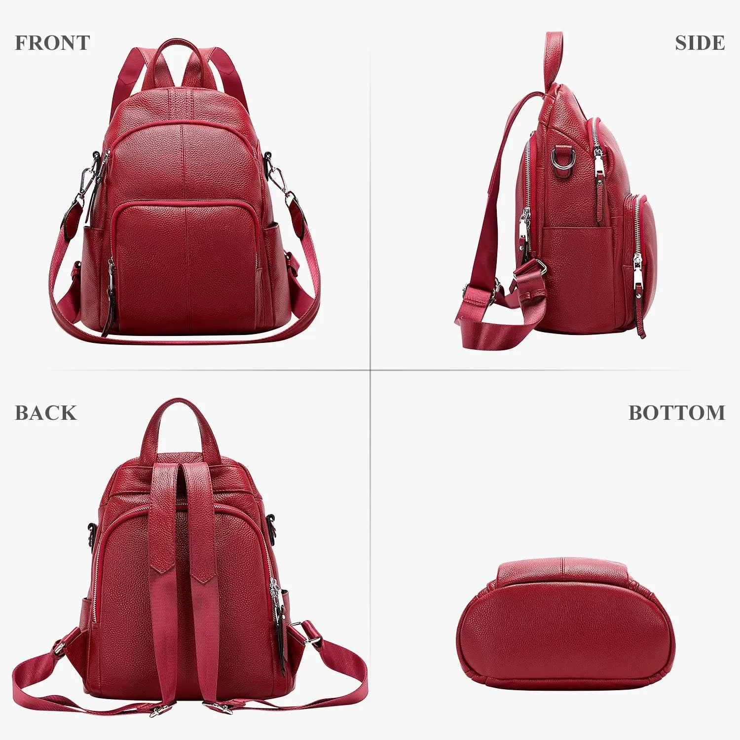 ALTOSY Soft Leather Backpack Purse For Women Backpacks Versatile Shoulder Bag