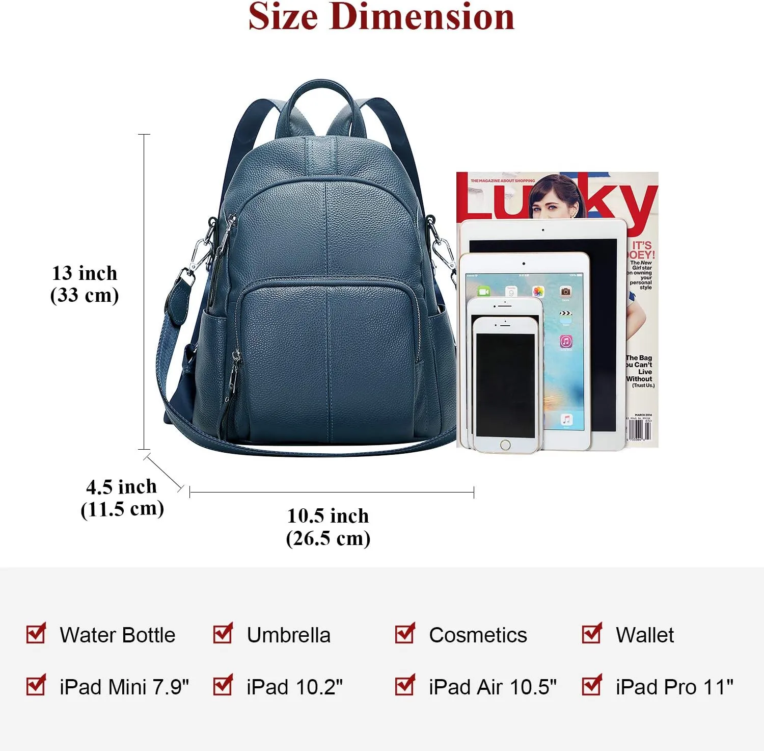 ALTOSY Soft Leather Backpack Purse For Women Backpacks Versatile Shoulder Bag