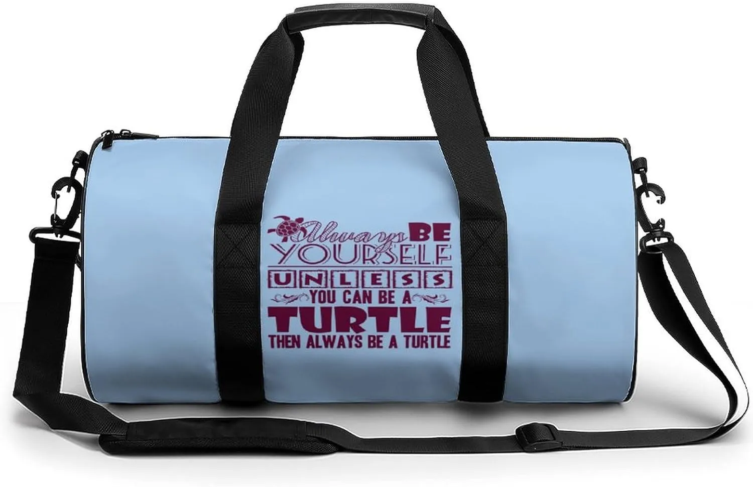 Always Be Turtle Compact Gym Bag Travel Duffel Bags Lightweight Foldable Sports Tote Gymbag