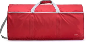 Amazon Basics Large Duffel Bag (100L) for Travel, Travel Bag, with Multiple Zippered Pockets, Lightweight yet Durable Nylon Material, 50-Pound Weight Capacity, Red, 32.4"L x 16.9"W x 16.9"H