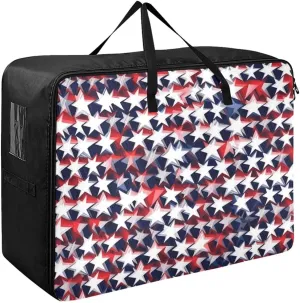 America Flag Stars Storage Bags Bedding Storage Containers with Handles Space Saving Packing Totes for Moving Supplies Storage