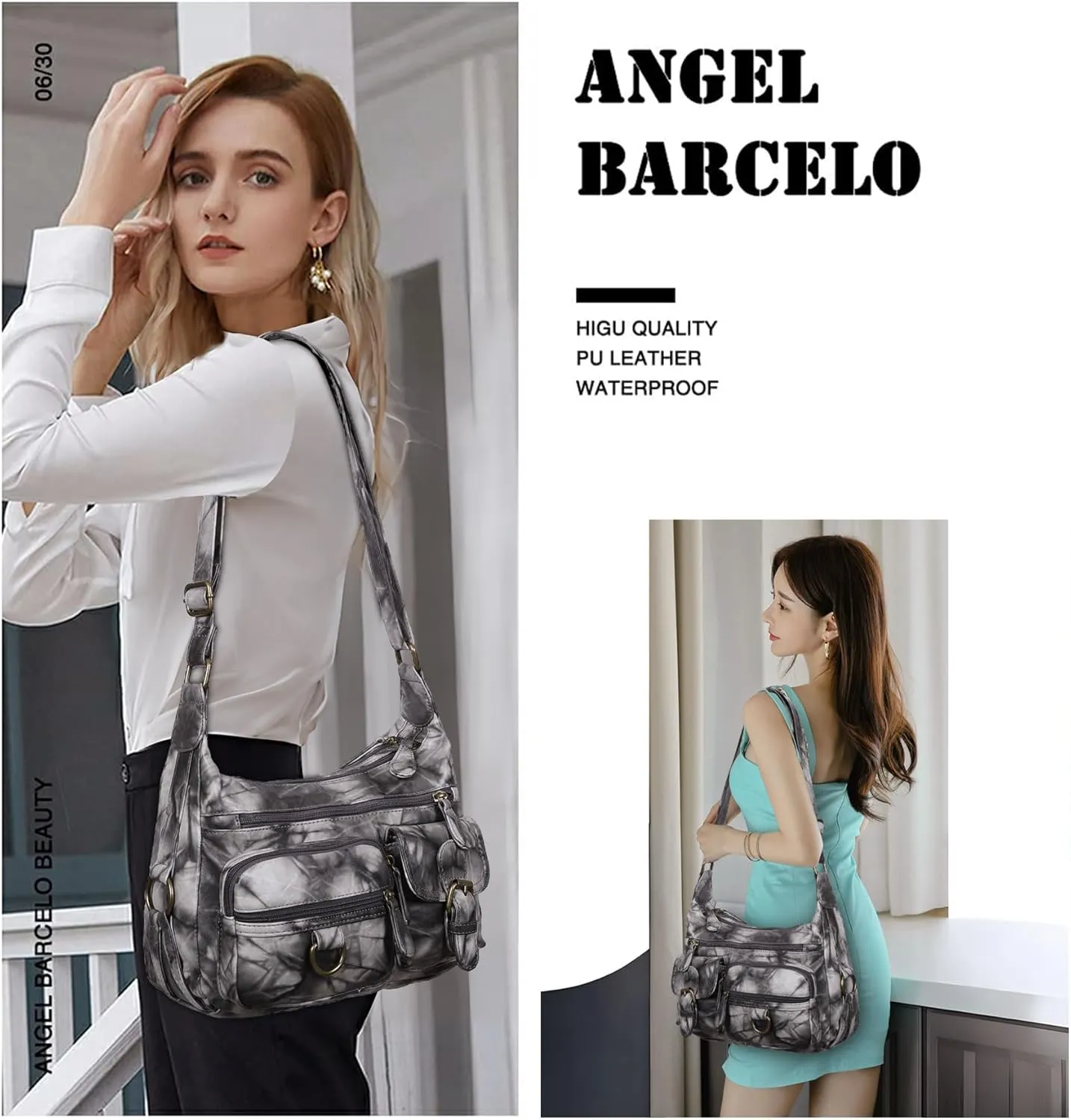 Angel Barcelo Cross body Shoulder Bag Women Soft PU Leather Purses and Handbags