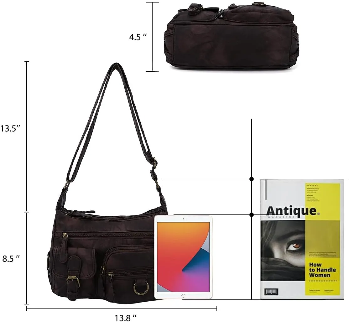 Angel Barcelo Cross body Shoulder Bag Women Soft PU Leather Purses and Handbags