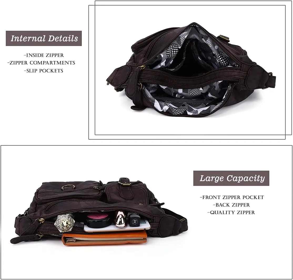 Angel Barcelo Cross body Shoulder Bag Women Soft PU Leather Purses and Handbags
