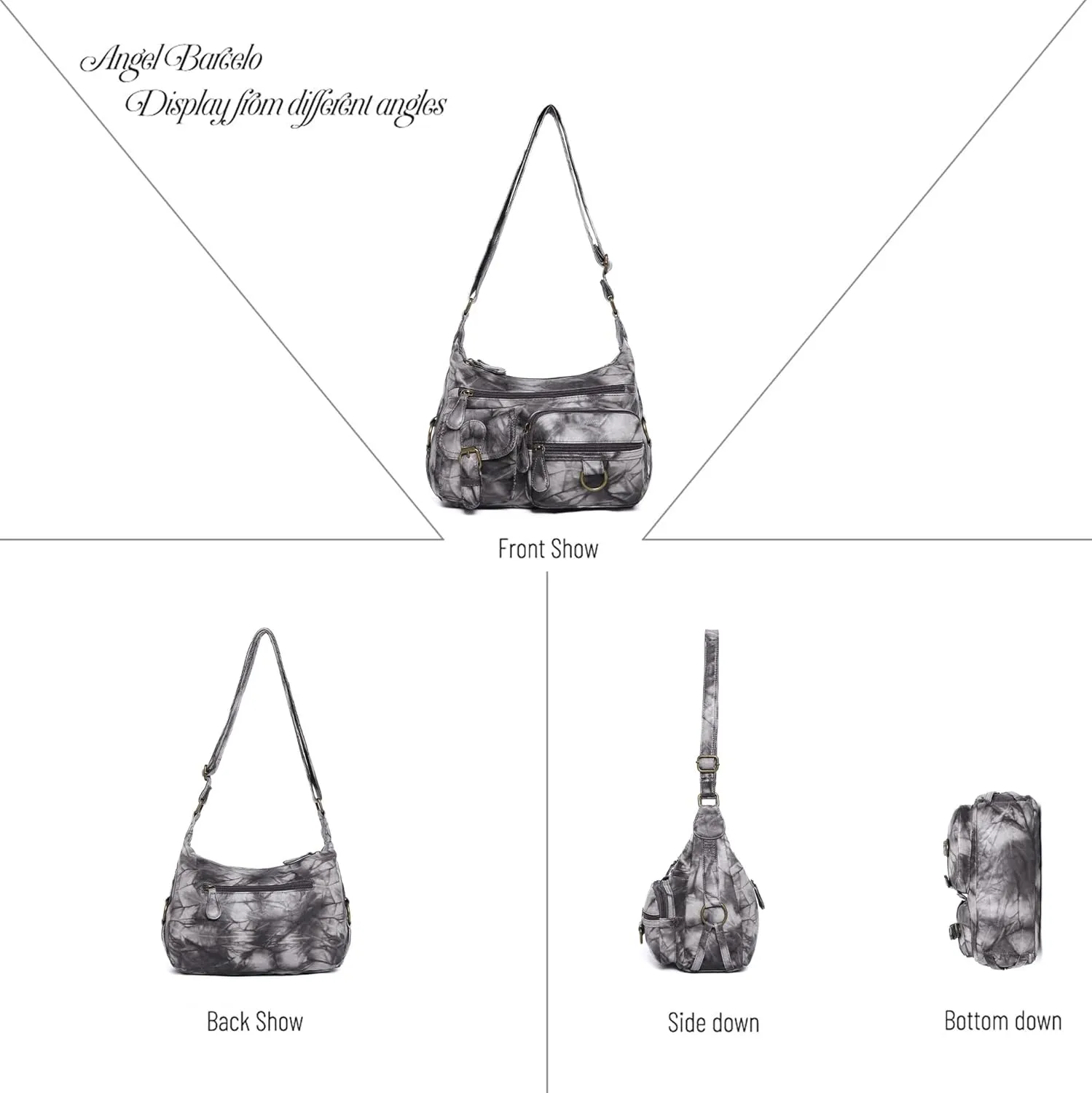 Angel Barcelo Cross body Shoulder Bag Women Soft PU Leather Purses and Handbags