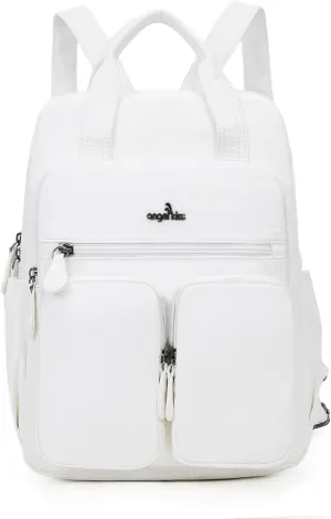 Angel Kiss Backpack Purse for Women Soft Washed Leather Multi Pocket Casual Travel Backpacks…