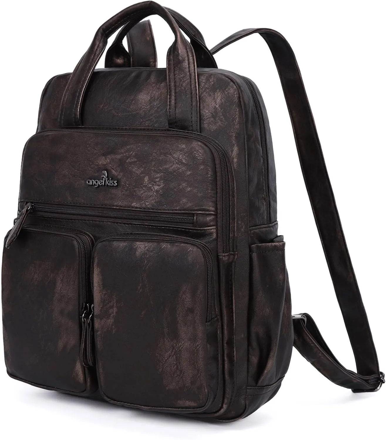 Angel Kiss Backpack Purse for Women Soft Washed Leather Multi Pocket Casual Travel Backpacks…
