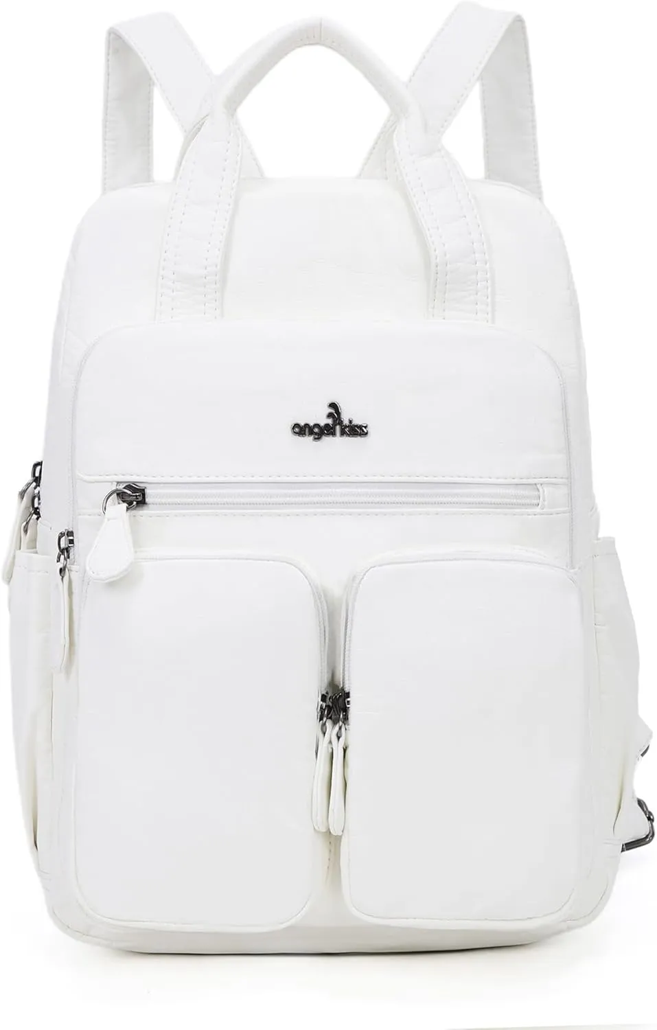 Angel Kiss Backpack Purse for Women Soft Washed Leather Multi Pocket Casual Travel Backpacks…