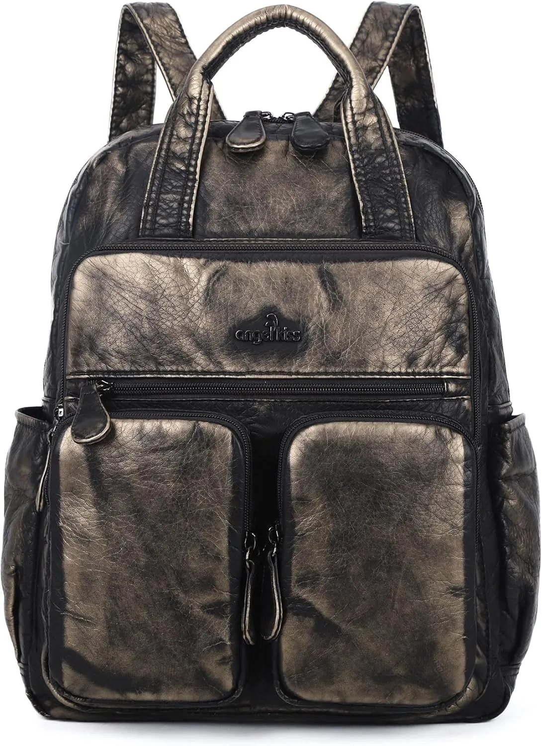 Angel Kiss Backpack Purse for Women Soft Washed Leather Multi Pocket Casual Travel Backpacks…