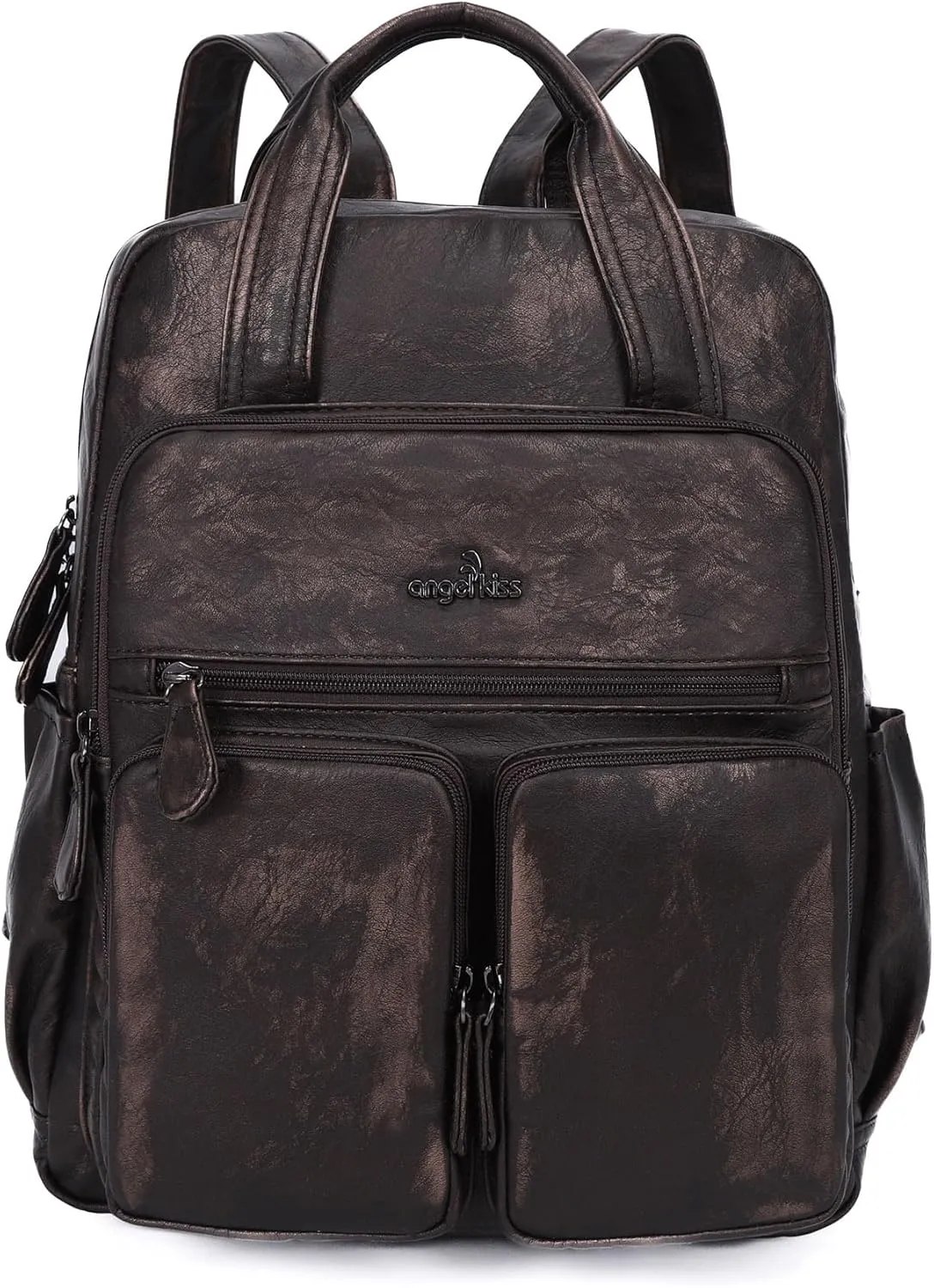Angel Kiss Backpack Purse for Women Soft Washed Leather Multi Pocket Casual Travel Backpacks…