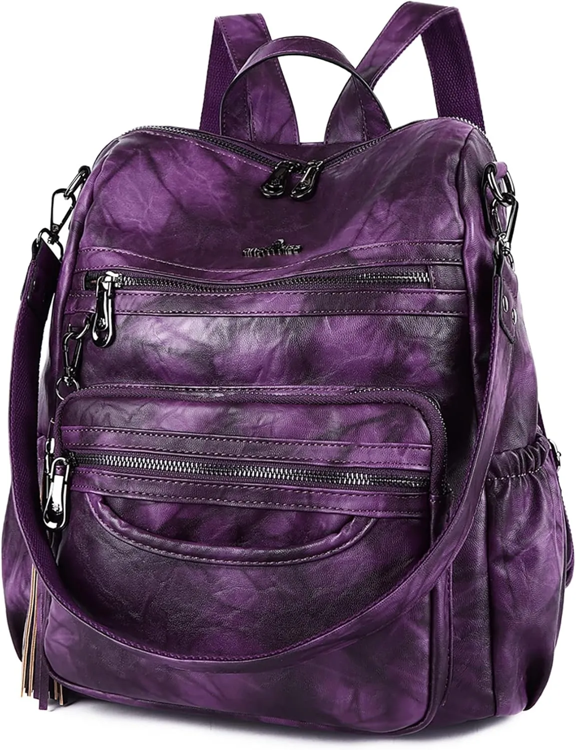 Angel Kiss Women's Backpacks & Purse - PU Leather Zipper Casual Backpacks & Shoulder Bags
