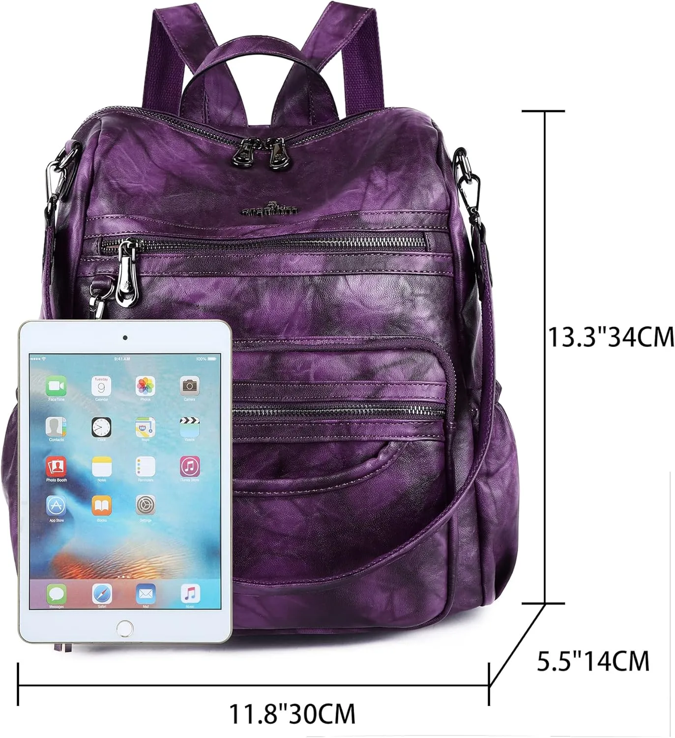 Angel Kiss Women's Backpacks & Purse - PU Leather Zipper Casual Backpacks & Shoulder Bags