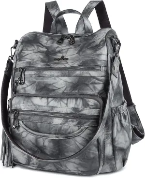 Angel Kiss Women's Backpacks & Purse - PU Leather Zipper Casual Backpacks & Shoulder Bags