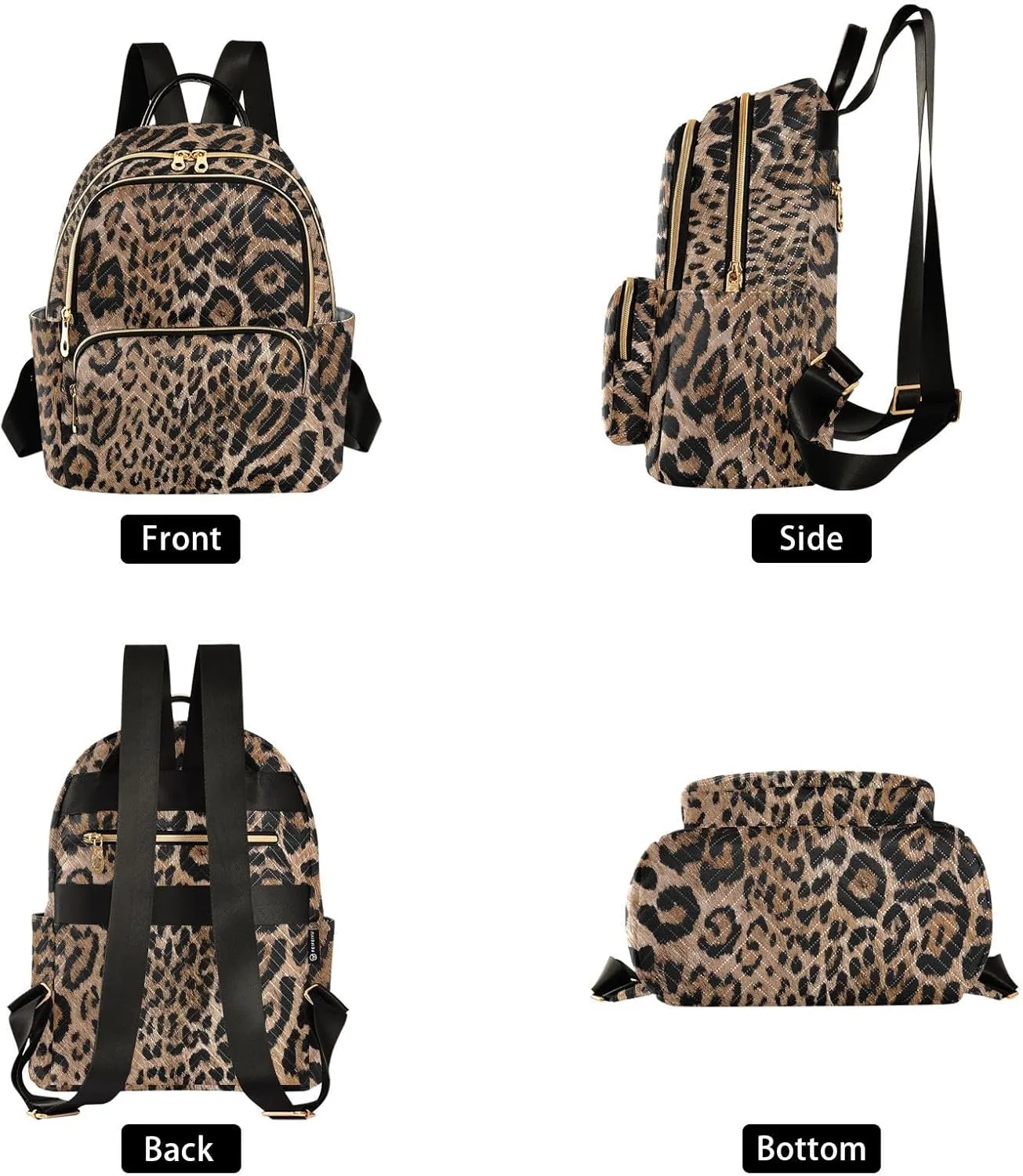 Animal Brown Backpack Purse for Women Girls Small Fashion Mini Laptop Back Pack Purse with Zipper for College Travel M