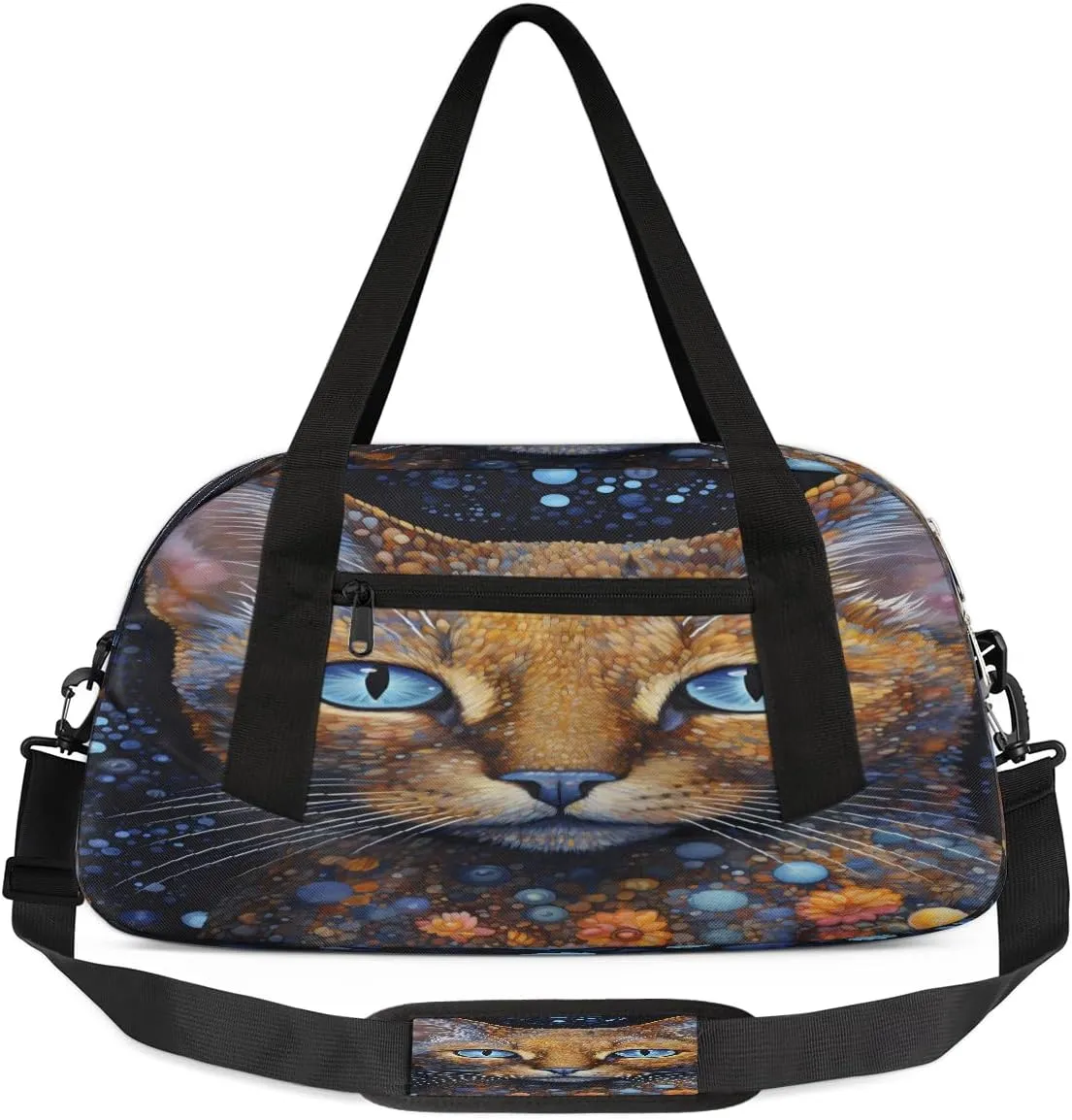 Animal Cat Kids Overnight Duffle Bags for Girls Boys, Abstract Art Lightweight Sports Gym Bag for Kids，Small Overnight Weekender Carry on Travel Bags Dance Bag