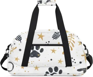 Animal Footprint Boys Girls Gym Bag Dance Perform Training Duffel Bags Weekender Carry-On Tote Luggage Bag Ideal for School Practice or Overnight Trips