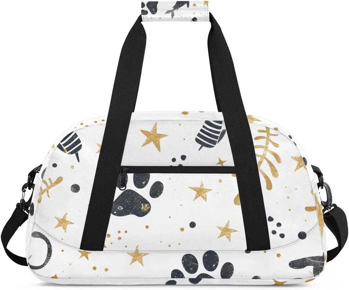 Animal Footprint Boys Girls Gym Bag Dance Perform Training Duffel Bags Weekender Carry-On Tote Luggage Bag Ideal for School Practice or Overnight Trips