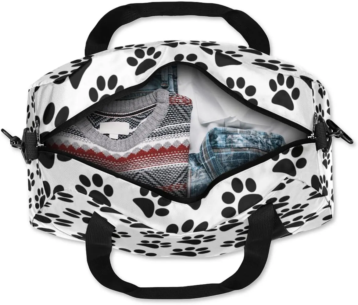 Animal Footprint Pattern Gym Bag, Duffle Bag, Weekender Bag, Duffel Bag, Overnight Bag, Travel Duffel Bag, Dance Bag, Tote Bag, Beach Bag, Pool Bag, Gym Duffle Bag, Carry on Bag