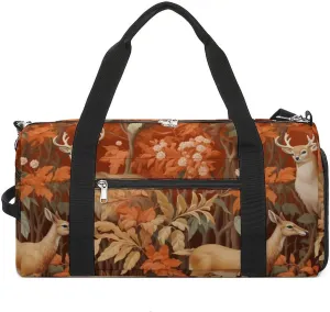 Animals Deer Sports Gym Bag Lightweight Travel Duffel Bag Workout Bags Casual Weekender Bag for Men Women
