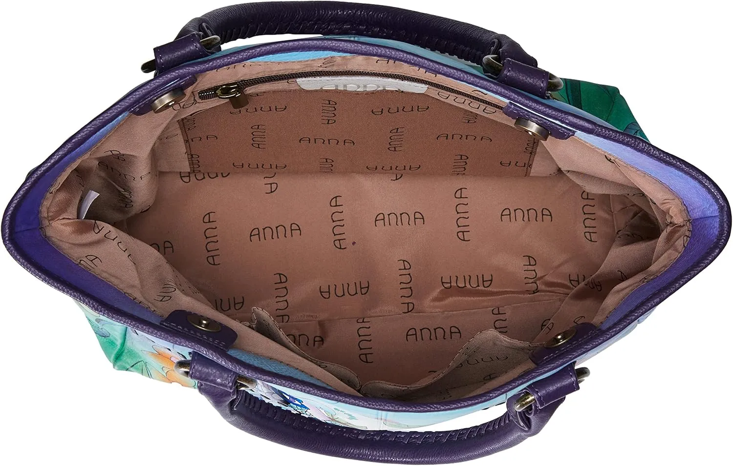 Anna by Anuschka Women's Genuine Leather Large Classic Tote Bag | Hand Painted Original Artwork
