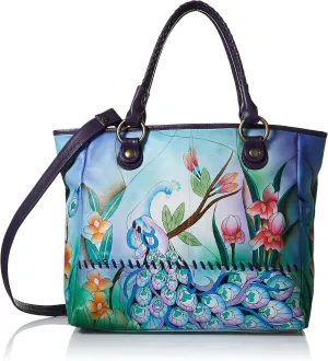 Anna by Anuschka Women's Genuine Leather Large Classic Tote Bag | Hand Painted Original Artwork