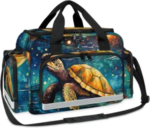 Anti-Scratch Duffle Bag for Travel 25x17.7x11.2 Inch - Waterproof Duffel Bag for Camping Fitness, Durable EMS Gear for First Responders Abstract Turtle